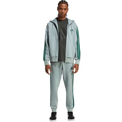 6. adidas Essentials 3-Streifen Fleecehose für Herren, Mint, KD4836