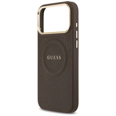 6. Guess Peony Hot Stamp MagSafe Case für iPhone 17 Pro Max - Braun
