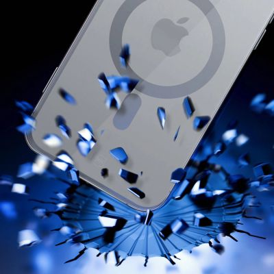 3. 3mk Satin Armor MagCase Hülle mit MagSafe für iPhone 16 Pro – transparent mit schwarzem Rahmen