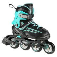 NILS Extreme NH18190 2-in-1 Rollschuhe, schwarz und blau, Größe S (29–33), mit austauschbarer Hockeykufe