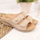 10. eVento W EVE224B beige Keilsandalen mit Klettverschluss 
