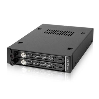 6. We-Ra. IcyDock mit Platz für 2 Laufwerke: 2 x 6,3 cm SATA I-III/SAS HDD & SSD in Farbe, 1 x 3,5" Metall