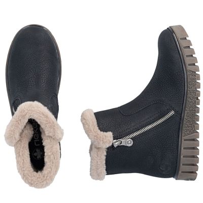 5. Gefütterte schwarze Damen-Ankle-Boots Rieker Y3481-01