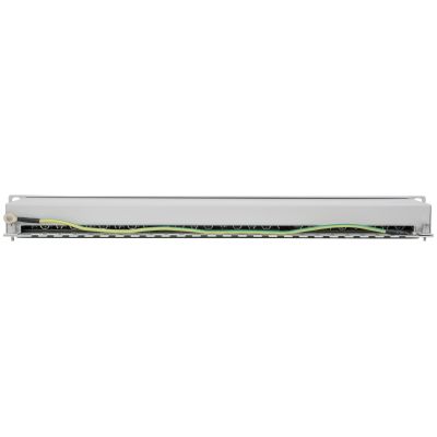 4. INTELLINET 24-Port Cat6a Patchpanel FTP 1HE grau