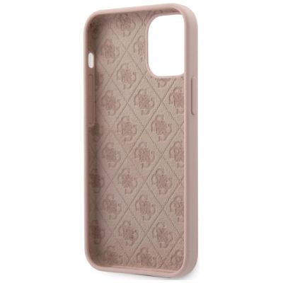 4. Guess GUHCP12SLSLMGLP iPhone 12 mini 5.4" Hellrosa/Hellrosa Hardcase Silikonschrift Gold Logo