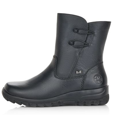 7. Rieker Z7172-00 Wasserdichte, bequeme schwarze Damen-Ankle-Boots aus Leder