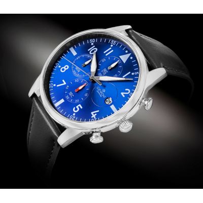 2. Giewont Herrenuhr Chronograph Saphir Schwarz und Blau GW5630-A3