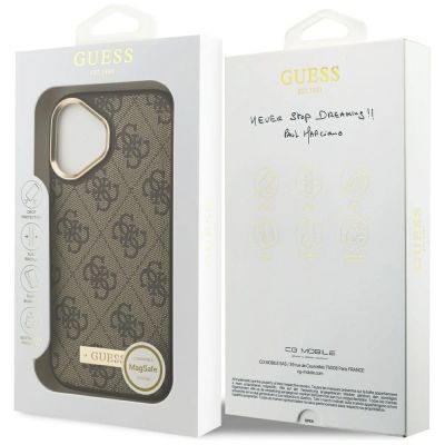 8. Guess 4G Logo Plate MagSafe Hülle für iPhone 17 - braun