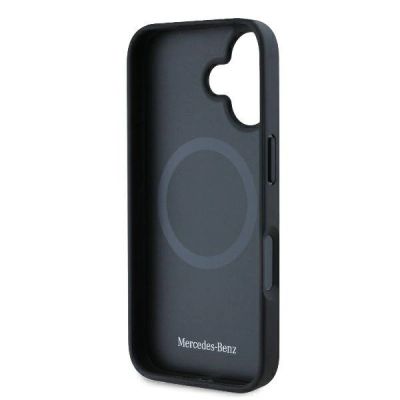7. Mercedes MagSafe-Hülle aus strukturiertem und schlichtem Leder für iPhone 16 – Schwarz