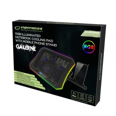 5. ESPERANZA Gaming-Kühlständer mit RGB-Handyhalterung GALERNE EGC109