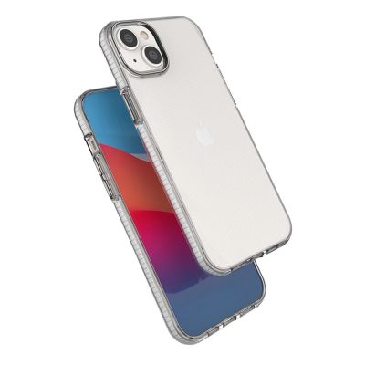4. Spring Case Hülle für iPhone 14 Plus Silikonhülle mit Rahmen hellblau
