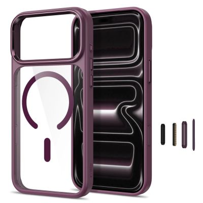 2. Tech-Protect Magmat Magsafe CC Hülle für iPhone 17 Pro / 18 Pro - Transparentes Burgunderrot