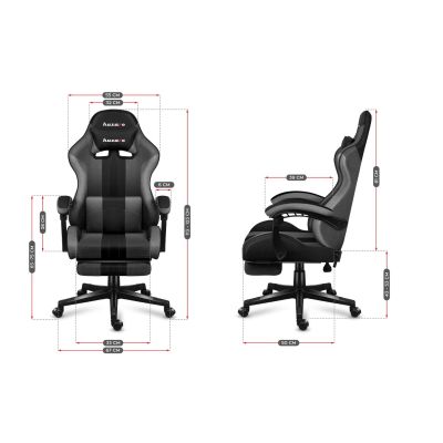 21. Huzaro Force 4.7 Gaming-Stuhl aus grauem Netzgewebe