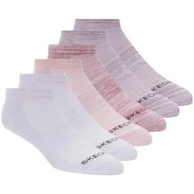 Skechers 6er-Pack Damensocken ohne Frottee, niedrig geschnitten, S108498-PNK, Rosa, 36–40