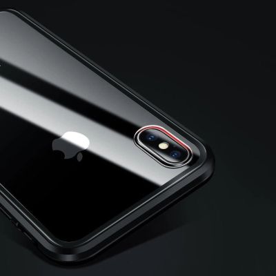 20. Wozinsky Full Magnetic Case 360 Magnetic Case Vorder- und Rückseite mit integriertem Glas Samsung Galaxy A72 4G Schwarz-Transparent