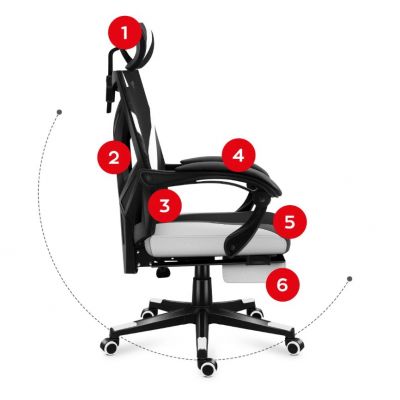 2. Huzaro Combat 5.0 Weißer Gaming-Stuhl
