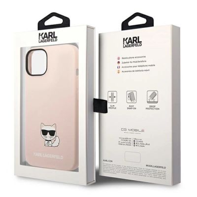 8. Karl Lagerfeld KLHCP14MSLCTPI iPhone 14 Plus 6.7" Hardcase hellrosa / hellrosa Choupette Body aus Silikon