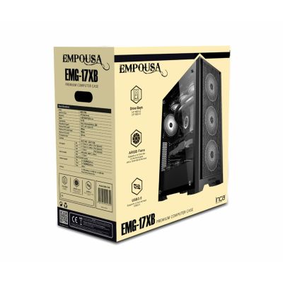 9. Inca EMG-17XB Midi Tower Computer-Sicherheits- und Halterungsset Schwarz