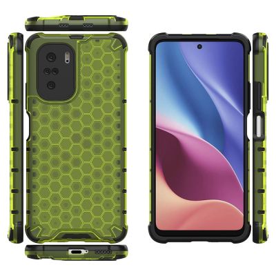 2. Honeycomb Handyhülle Schutzhülle mit TPU Rahmen für Xiaomi Redmi K40 Pro+ / K40 Pro / K40 / Poco F3 grün