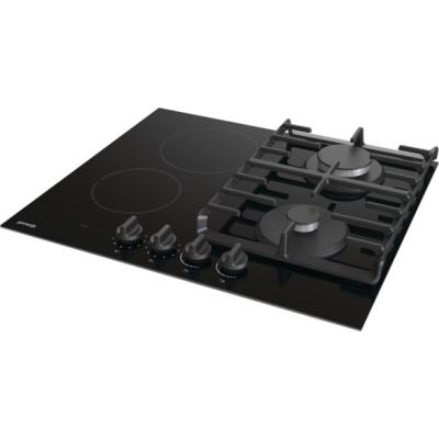 2. GORENJE GCE691BSC Gas-Ceran-Kochfeld 60 cm | 4 Cerankochzonen + 1 Gasbrenner | elektrische Zündung | schwarz