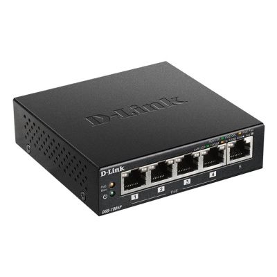 2. D-Link DGS-1005P/E Netzwerkkarte, unmanaged Gigabit Ethernet (10/100/1000) mit PoE-Unterstützung, Schwarz
