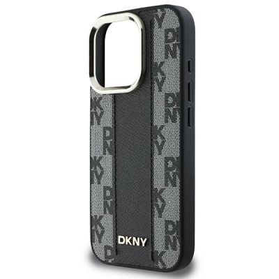 6. DKNY Checkered Pattern Magsafe Hülle für iPhone 16 Pro – Schwarz