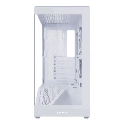 7. Lian Li Vector V100 PC-Gehäuse, Midi-Tower, ATX, RGB, gehärtetes Glas – Weiß