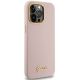 4. Guess Silikon Script Metal Logo & Frame Hülle für iPhone 15 Pro Max – Rosa