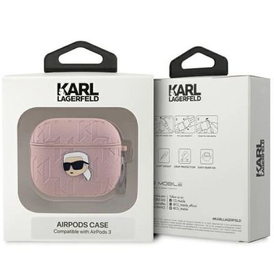 3. Karl Lagerfeld Monogram Karl Head Case für AirPods 3 – Rosa