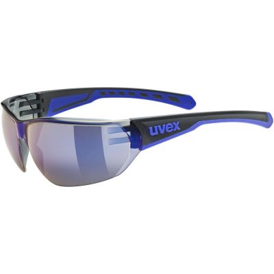 UVEX Equate Radbrille, schwarz/blau matt/verspiegelt blau
