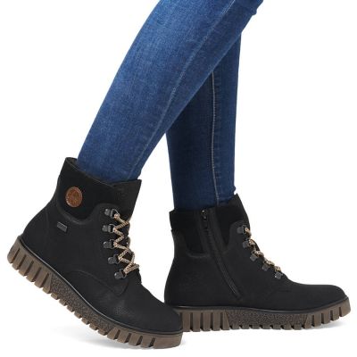 15. Wasserdichte schwarze Damen-Trekkingstiefeletten Rieker Y3433-00