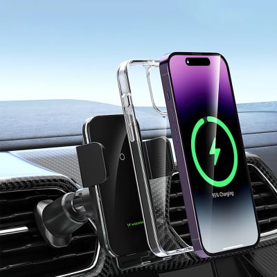 10. Wozinsky WEDZ-3Y8S Auto-Klemmhalterung mit 15W induktivem Ladegerät für Telefon an der Lüftungsöffnung - schwarz