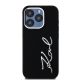 3. Karl Lagerfeld Silikon Metall Script Logo iPhone 15 Pro Max Hülle - Schwarz