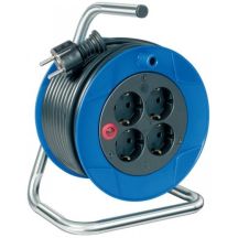 Brennenstuhl 1079180004 15 m Steckdosenleiste mit 4 Netzwerksteckdosen für den Außenbereich, Schwarz/Blau