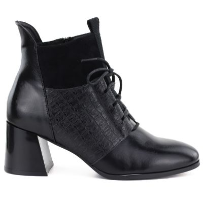 2. Gefütterte Damen-Ankle-Boots mit hohem Absatz, schwarz, Vinceza 58670
