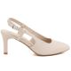 2. Beige Lackleder-Slingback-Pumps mit Stilettoabsatz, Sergio Leone SK157