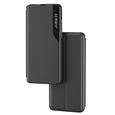 3. Eco Leather View Case elegante Hülle mit Überschlag und Standfunktion für Samsung Galaxy A73 blau
