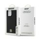 8. DKNY MagSafe-Hülle aus Leder mit Monogrammmuster und Metalllogo für iPhone 15 Pro Max – Schwarz