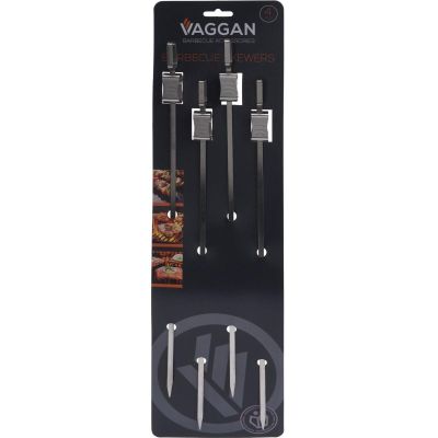 17. Spieße für Schaschlik, 4 Stück, Länge 40,5 cm, Edelstahl