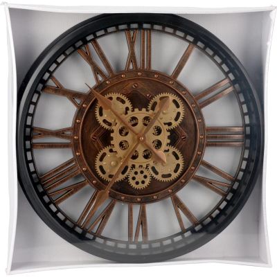 2. Wanduhr mit Drehmechanismus, 50 cm, braun