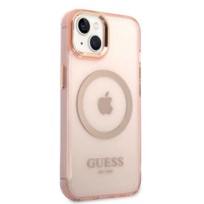4. Ratet Guess , GUHMP14MHTCMP iPhone 14 Plus 6,7" rosa/rosa Hartschale Gold Outline Translucent MagSafe