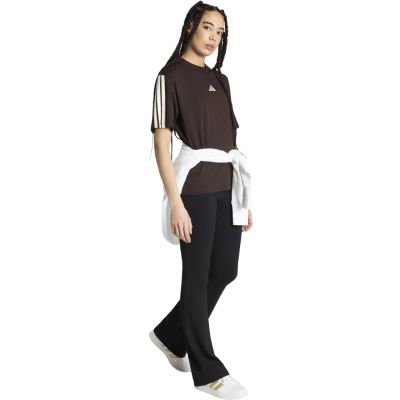 6. adidas Essentials Damen-T-Shirt mit 3 Streifen im Boyfriend-Stil, Dunkelbraun, KX0794