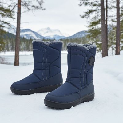 8. Damen-Flachstiefel mit Isolierung, marineblau, Potocki SU33310