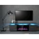 4. EVA-TV-Schrank mit elektrischem Kamin 180x40x52 Graphit/Glanzgraphit