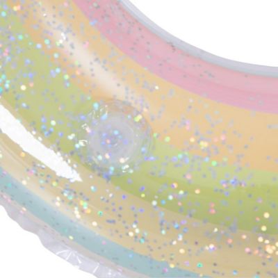 4. Schwimmring 90 cm Regenbogen Glitzer Grün 35644