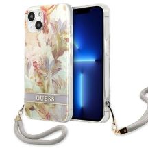 Guess, GUHCP13SHFLSU iPhone 13 mini 5,4" lila/lila Hardcase Flower Strap
