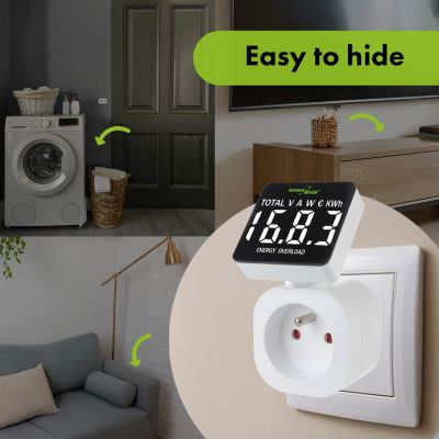 9. GREENBLUE Energiezähler, Wattmeter, 16 A, max. 3680 W, Speichersicherung GB620 E
