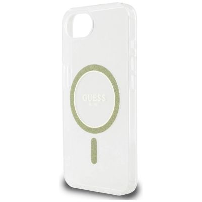 6. Guess IML Glitter Circle MagSafe iPhone 16e Hülle - Transparent