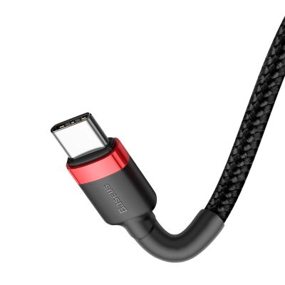 5. Baseus CATKLF-H91 USB-C – USB-C PD QC-Kabel 60 W 3 A 480 Mbit/s 2 m – Schwarz und Rot