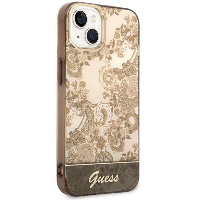 4. Guess GUHCP14MHGPLHC iPhone 14 Plus 6,7" ockerfarbene Hardcase-Porzellankollektion